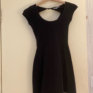 Black cap sleeve dress